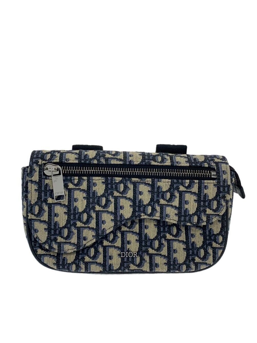 Christian Dior Waist Bag Canvas Navy Blue All over